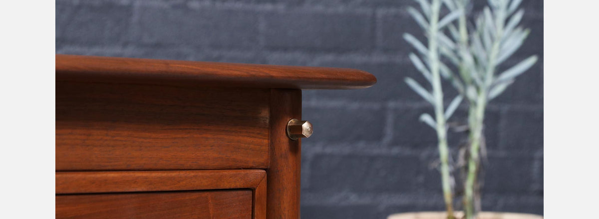 Danish Modern Executive Walnut Desk by Gunnar Schwartz