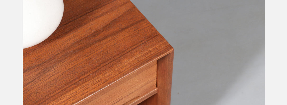 Danish Modern Teak Night Stand w/ Bookcase by Dyrlund