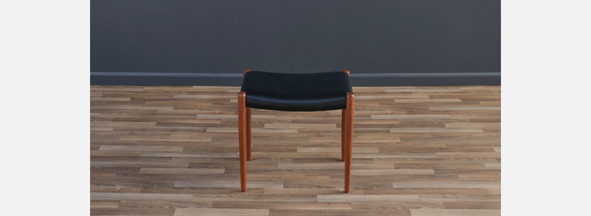 Niels Moller Model-80A Teak & Leather Stool
