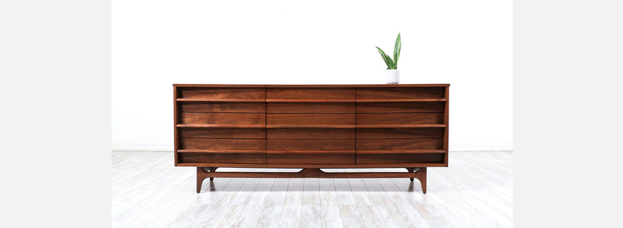 Mid-Century Modern Curved-Front Dresser by Young Furniture