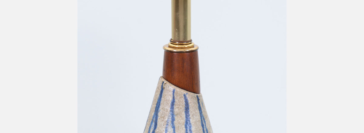 Danish Modern Glazed Ceramic Table Lamp 