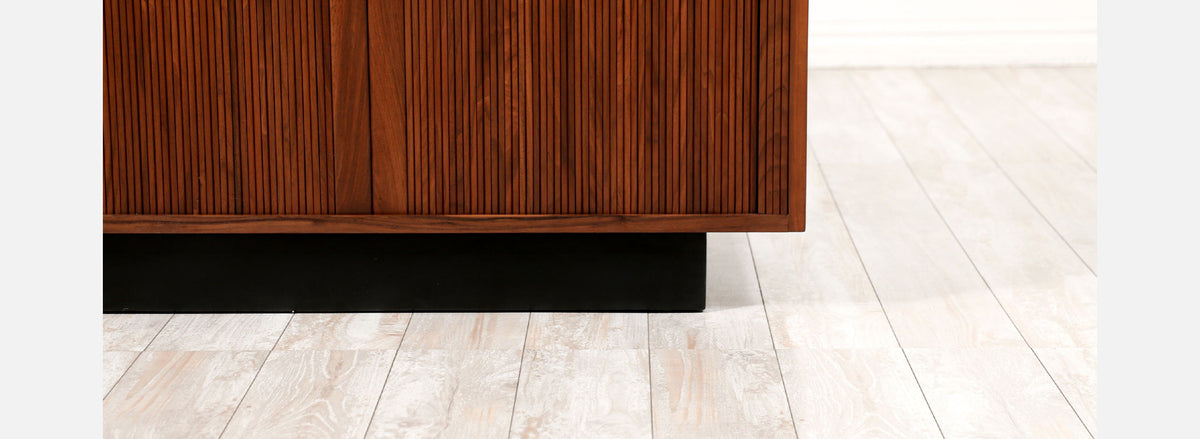 Glenn of California Tambour-Door Credenza with Black Formica Top