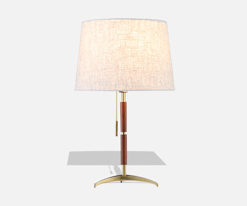 Julius T. Kalmar Brass Tripod & Teak Table Lamp