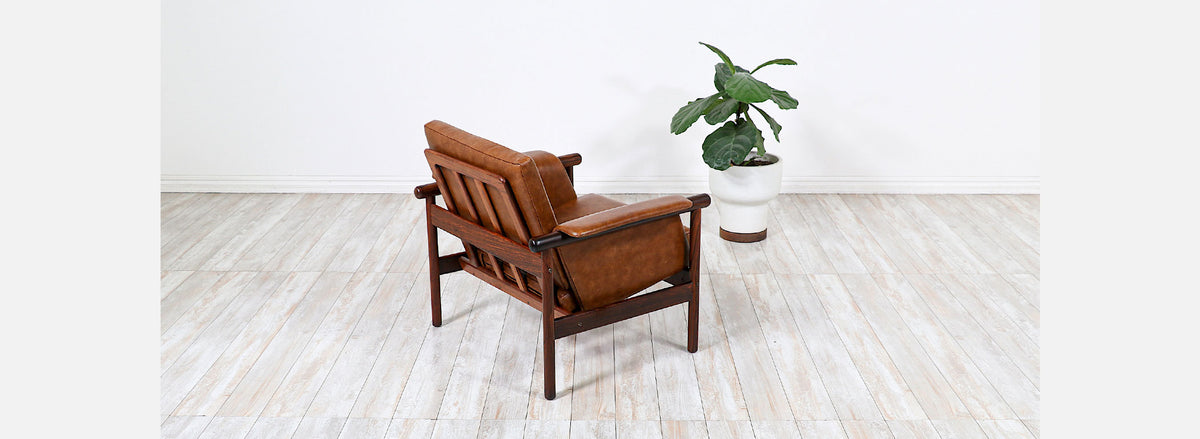 Illum Wikkelsø Rosewood & Cognac Leather Lounge Chair for Koefoed's Møbelfabrik