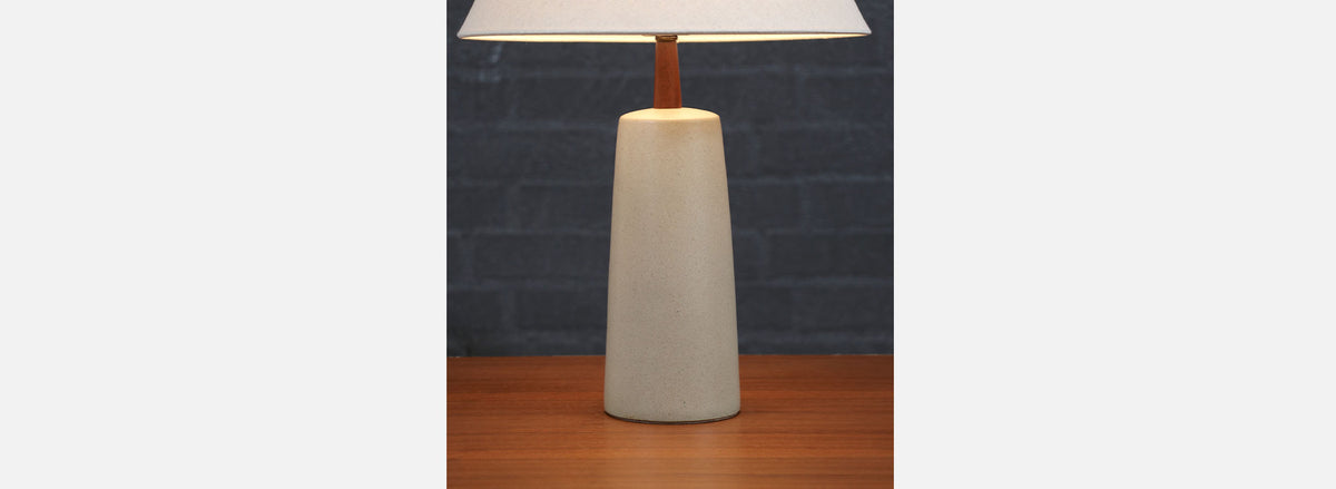 Mid-Century Grey Ceramic Table Lamp by Jane & Gordon Martz