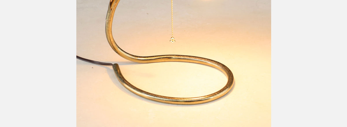 Post Modern Brass Leaf Shaped Desk Lamp