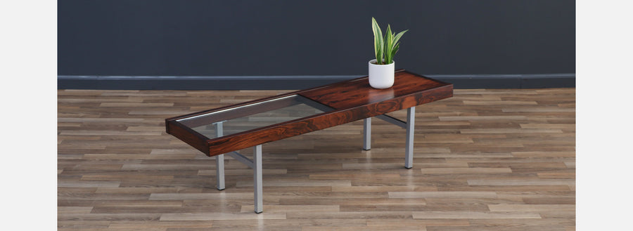 Danish Modern Rosewood & Glass Coffee Table