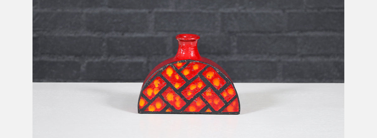 Aldo Londi Lava Glazed Ceramic Pottery Vase for Bitossi / Raymor