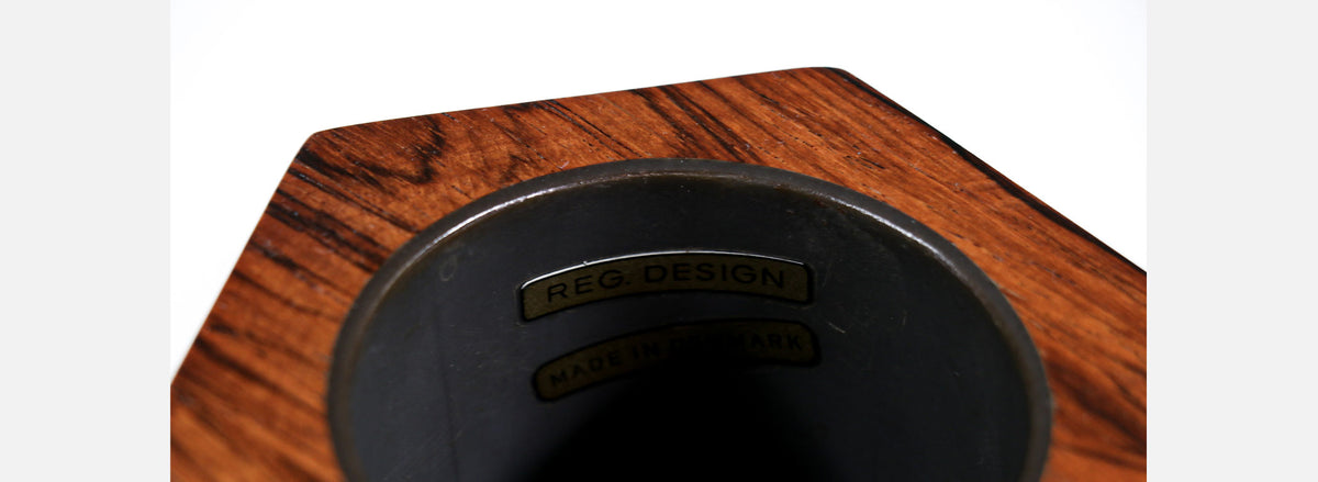 Danish Modern Faceted Rosewood Vase