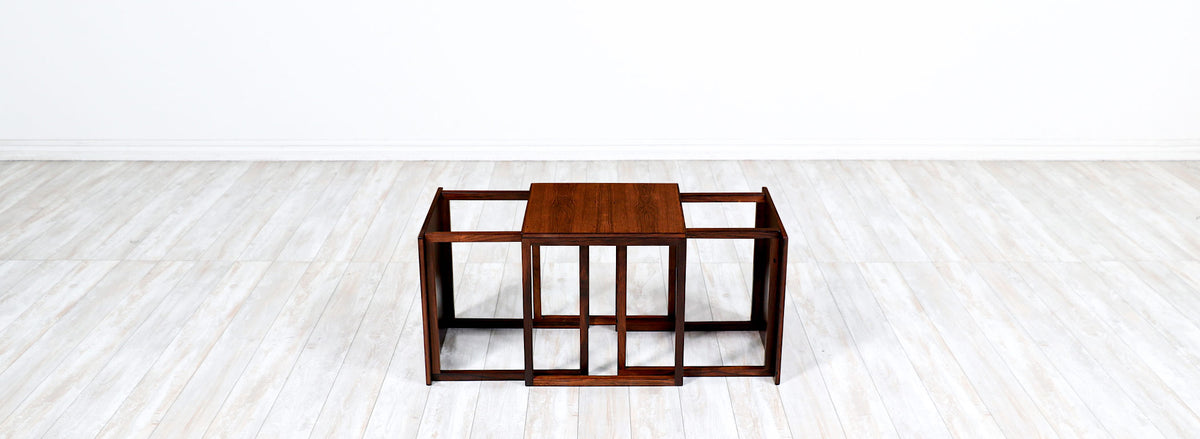 Kai Kristiansen Model-33 Rosewood Interlocking Cube Nesting Tables