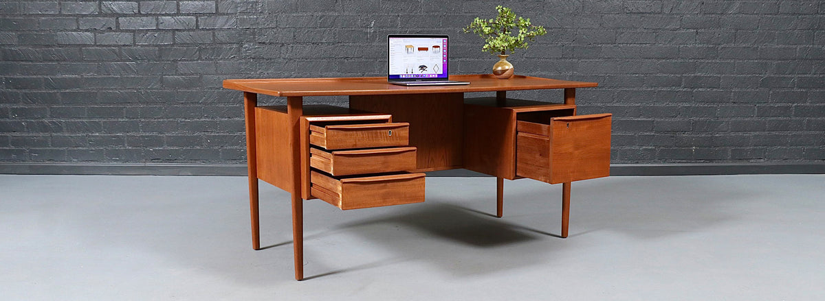 Danish Modern Floating-Top Desk by Peter Lovig Nielsen
