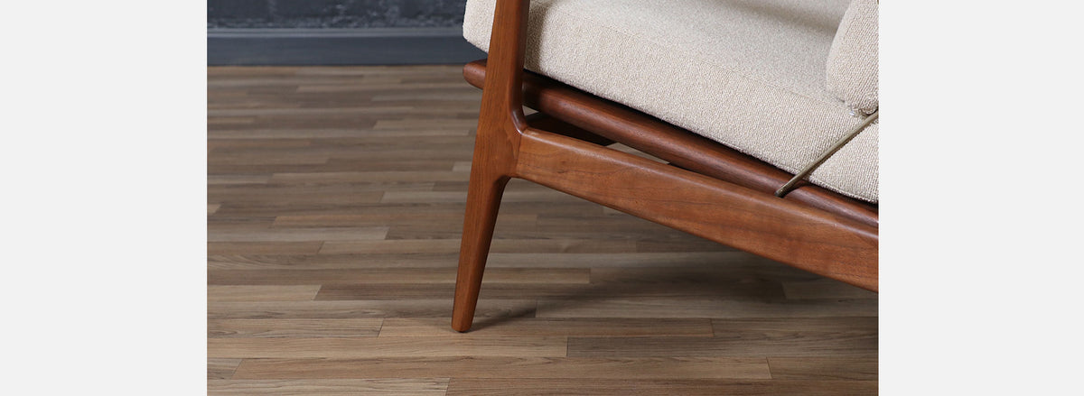 Milo Baughman Sculptural Walnut Reclining Chair for James Inc.