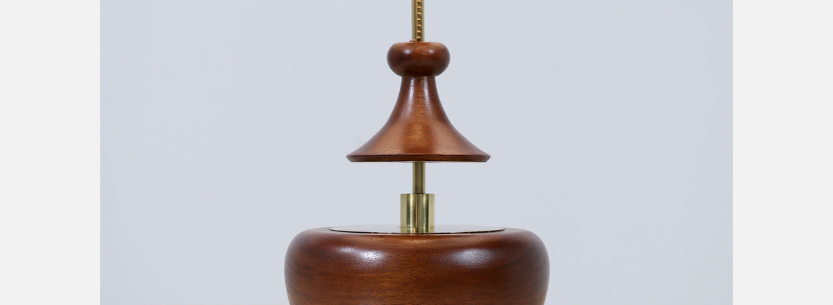 California Modern Sculpted Table Lamp with Brass Accents by Modeline of CA