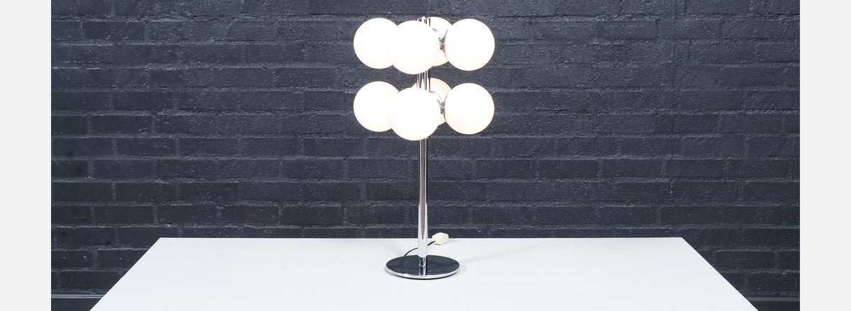 Robert Sonneman Sputnik Space Age Chrome Orb Table Lamp