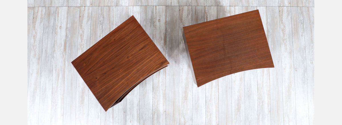 Mid-Century Modern Curved-Front Night Stands by Young Furniture Co. 
