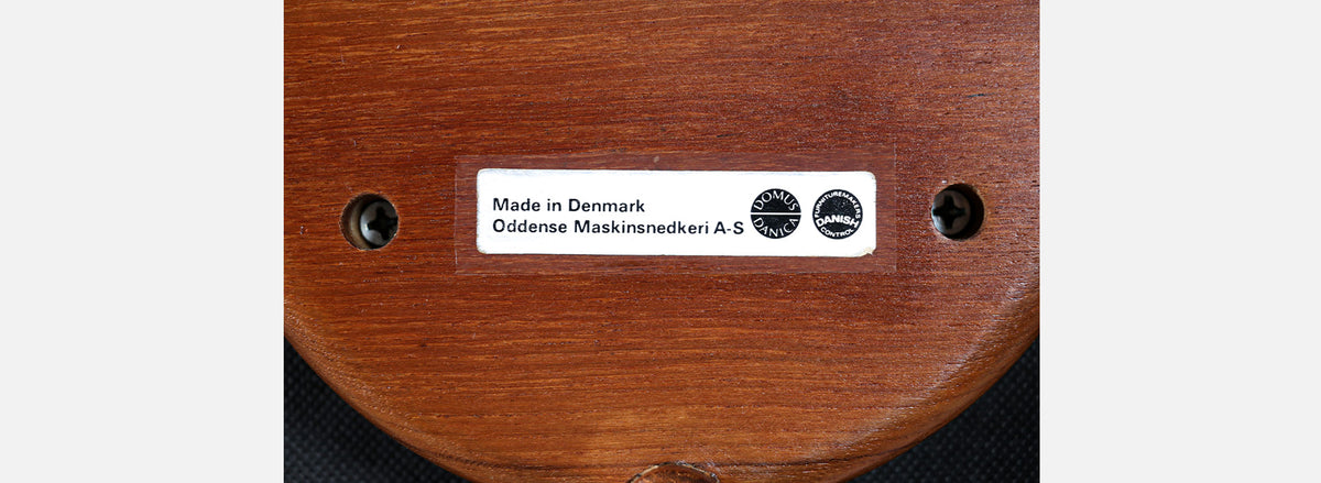 Danish Modern Teak & Wool Boucle Stools by Erik Buch