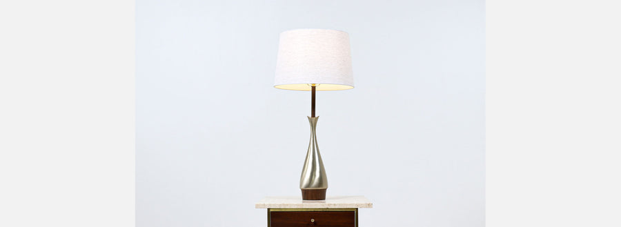 Mid-Century Modern Sculpted Brass Table Lamp by Laurel