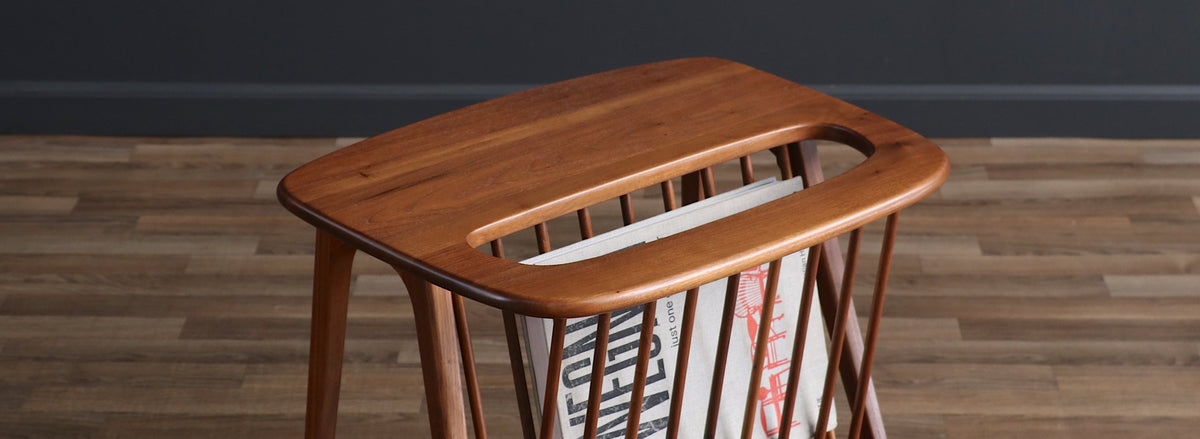 Arthur Umanoff Spindle Side Table w/ Magazine Shelf