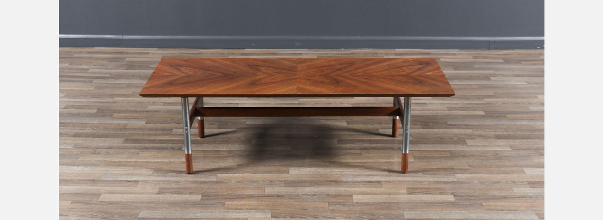 Jack Cartwright Steel & Walnut Coffee Table for Founders 
