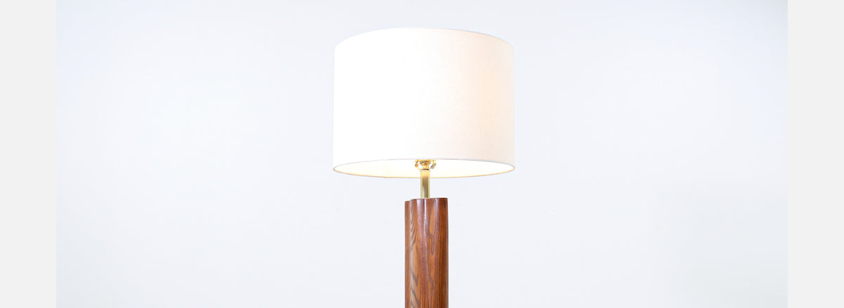 Californian Modern Sculpted Walnut Floor Lamp