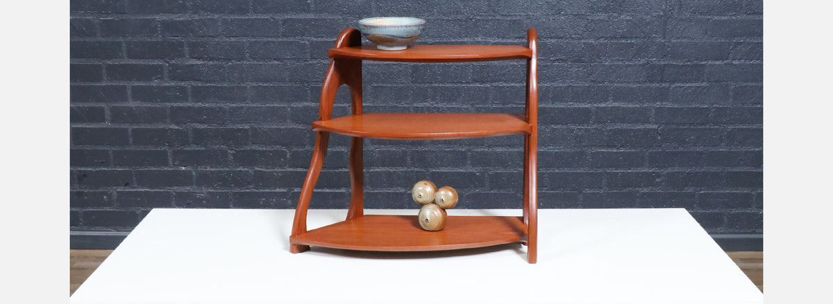 California Studio Craft Organic Modern Teak Counter Shelf
