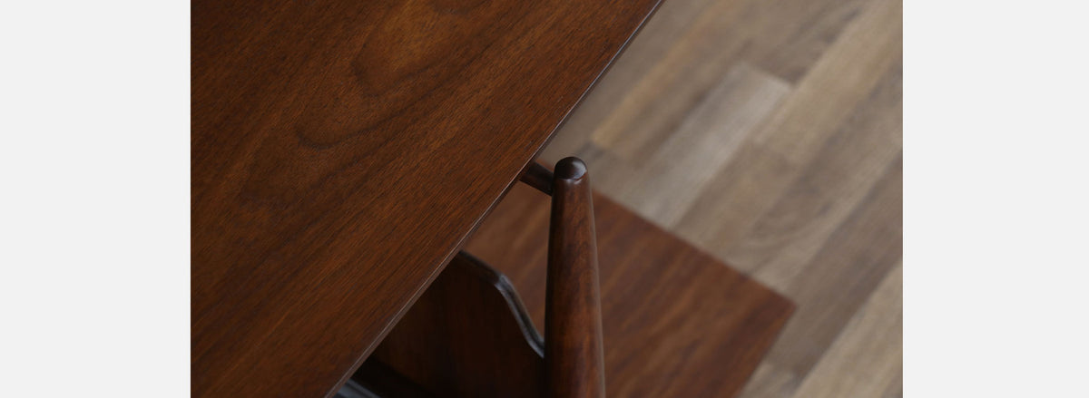 Mid-Century Modern Sculpted Walnut Tier Bookshelf