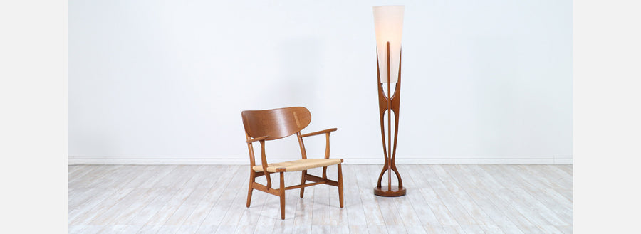 Modeline of California Sculpted Walnut Floor Lamp