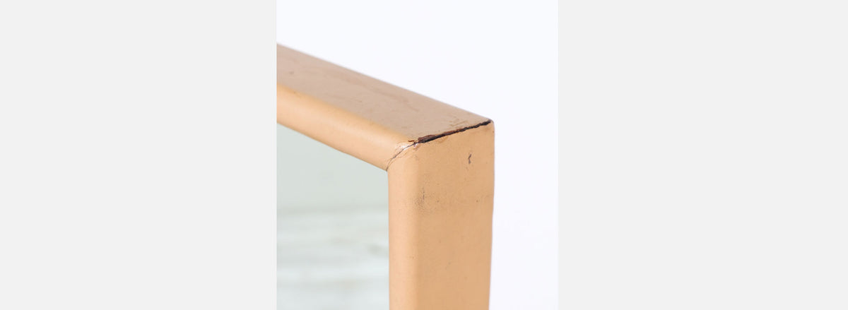 George Nelson Leather & Walnut Illuminated Vanity with Mirror & Ottoman for Herman Miller