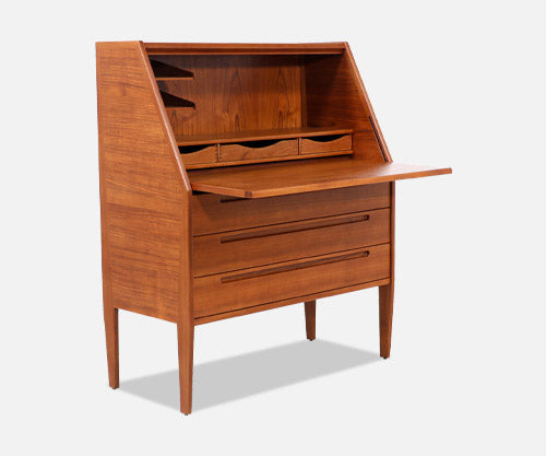 Nils Jonsson Drop-Leaf Writing Teak Desk for Torring Mobelfabrik 