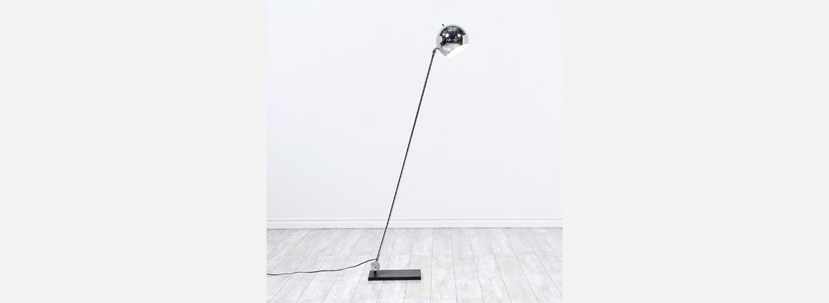 Robert Sonneman Iron & Chrome Orb Floor Lamp for George Kovacs