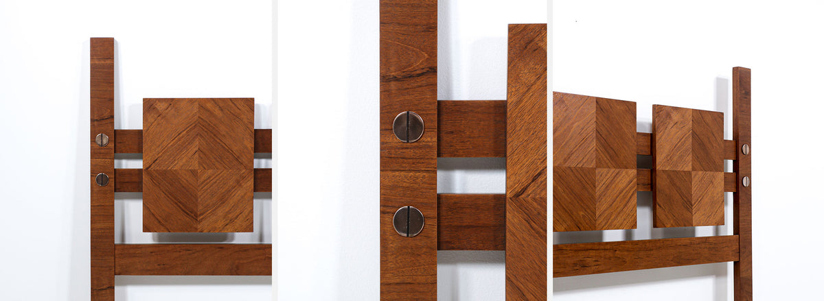 Mid-Century Modern "Stacatto" CA-King Geometric Headboard by Lane Furniture