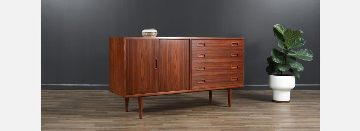 Carlo Jensen Rosewood Credenza with Bi-Folding Door 
