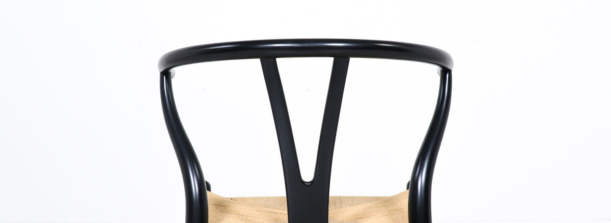 Hans J. Wegner "Wishbone" Ebonized Arm Chairs for Carl Hansen & Søn 