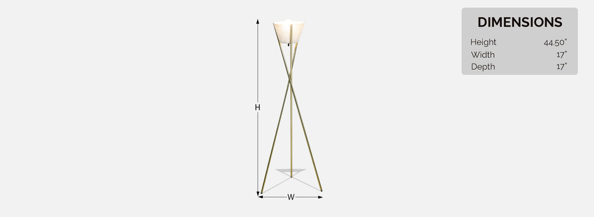 Robert Sonneman Tripod Brass Floor Lamp for Lightolier
