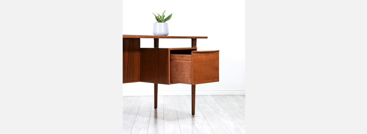 Danish Modern Executive Desk with Floating-Top by Peter Lovig Nielsen