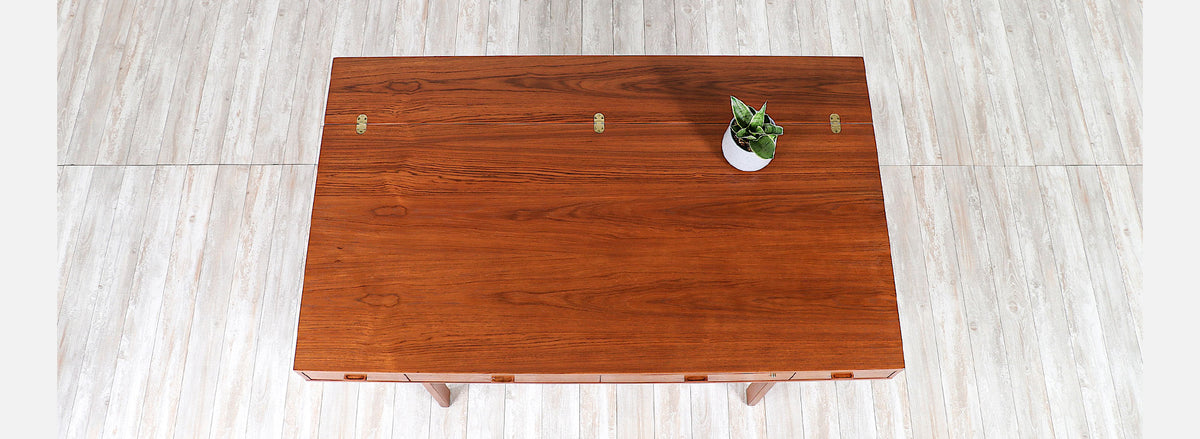 Danish Modern Flip-Top Partners Teak Desk by Peter Løvig Nielsen