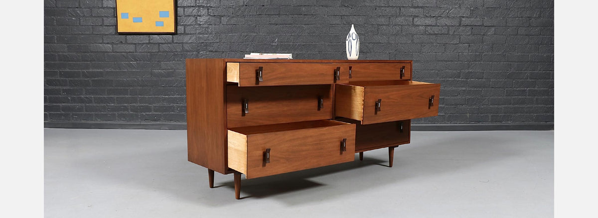 Stanley Young Walnut 6-Drawer Dresser for Glenn of California