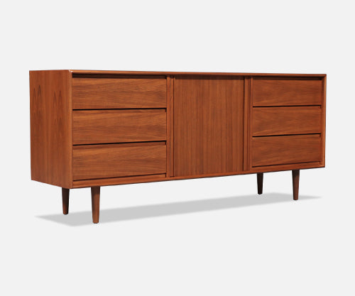 Danish Modern Tambour-Door Teak Dresser by Danflex Systems