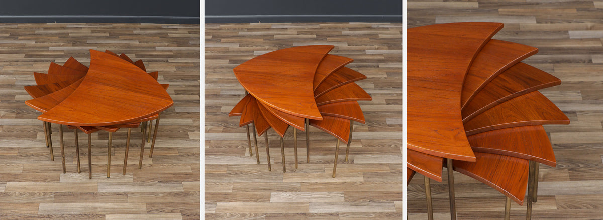 Peter Hvidt Modular Teak & Brass Coffee Table for France & Son 