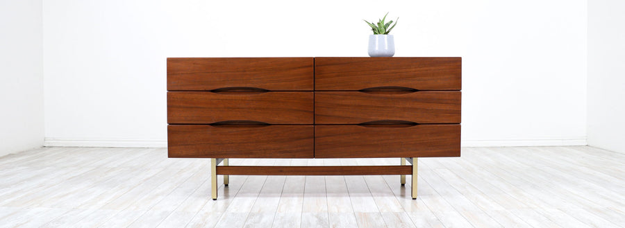 American of Martinsville Dresser with Brass Accents