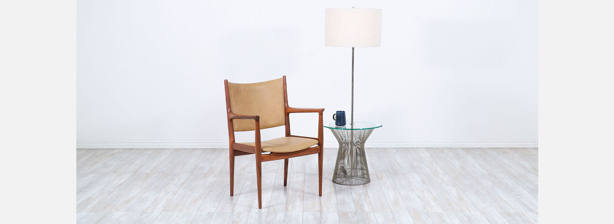 Mid-Century Modern Metal Rod & Glass Floor Lamp by Laurel Lamp Co.