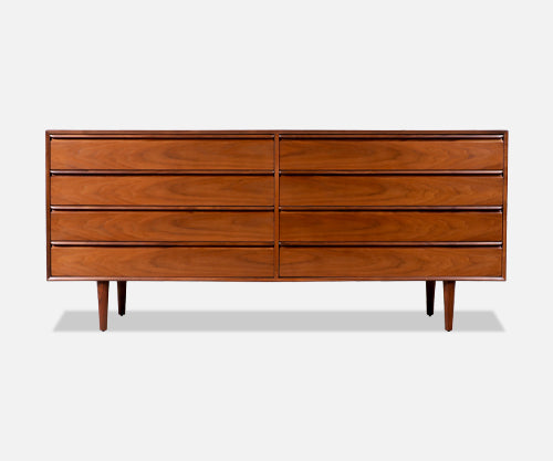 Scandinavian Modern Walnut 8-Drawer Dresser by Westnofa