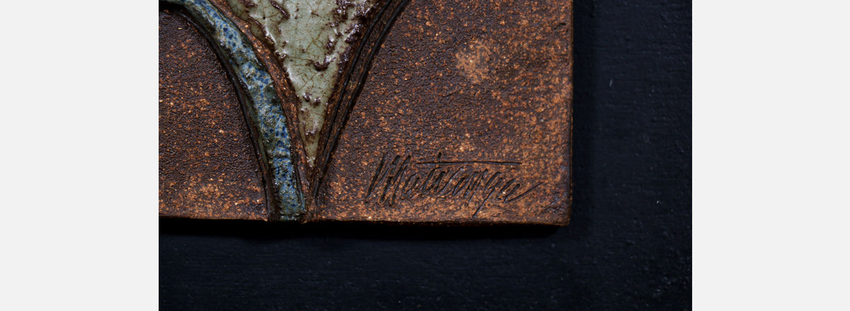 California Modernist Ceramic Plaque Wall Art by Frank Matranga