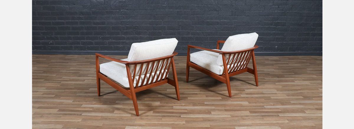 Folke Ohlsson Model 72-C Teak Lounge Chairs for Dux