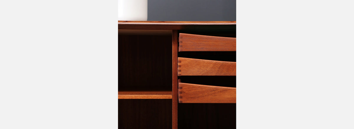 Danish Modern Tambour-Door Rosewood Credenza by Bernhard Pedersen