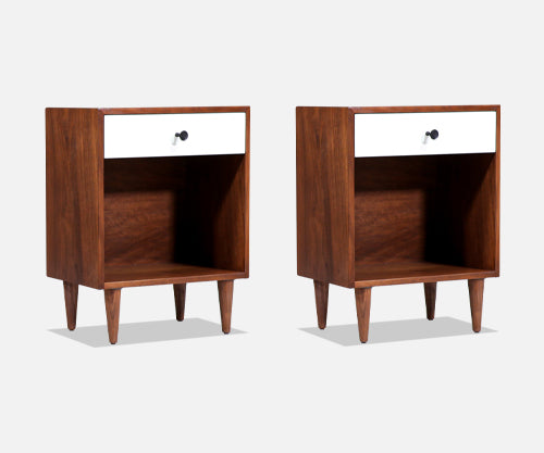 Milo Baughman Two-Tone Lacquered Night Stands for Glenn of California