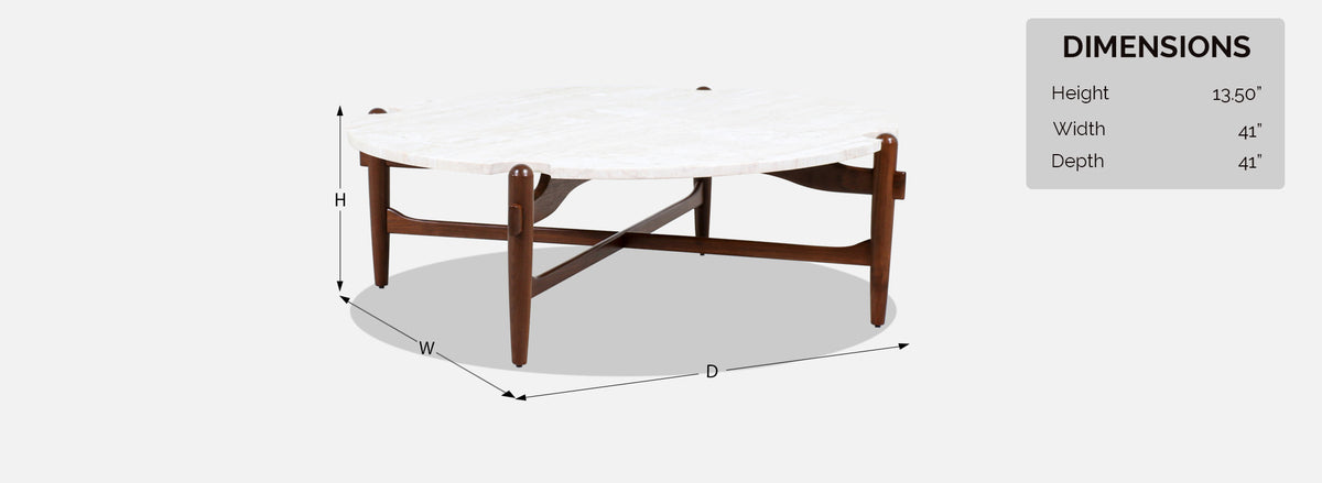 Merton L. Gershun Sculpted Walnut & Travertine Stone Coffee Table for American of Martinsville