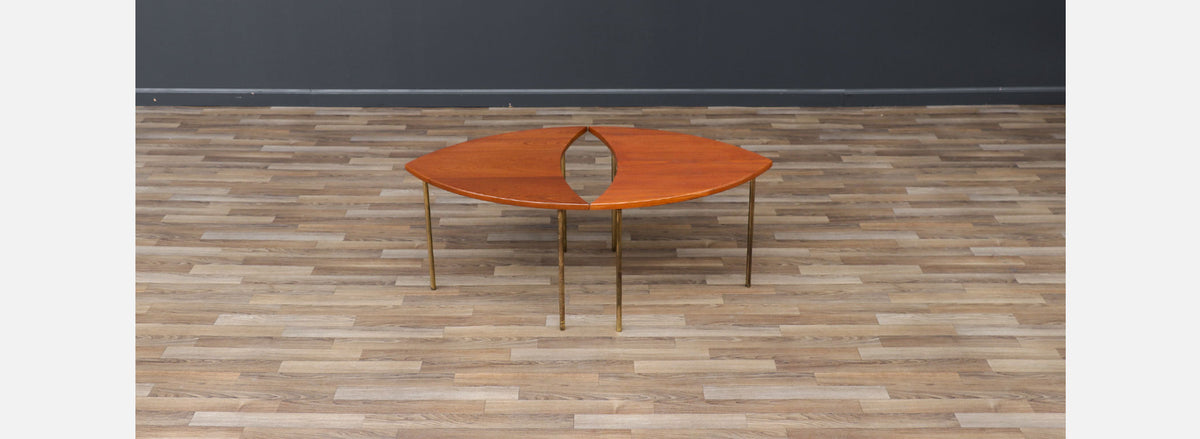 Peter Hvidt Modular Teak & Brass Coffee Table for France & Son 