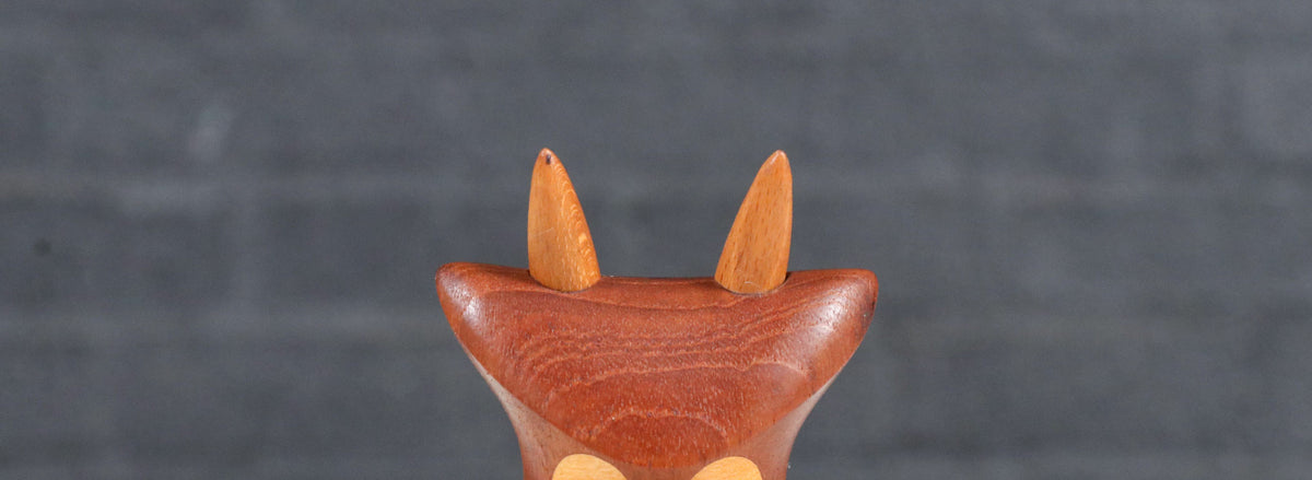 Danish Modern Teak Cow Figurine Sculpture by Sveistrup