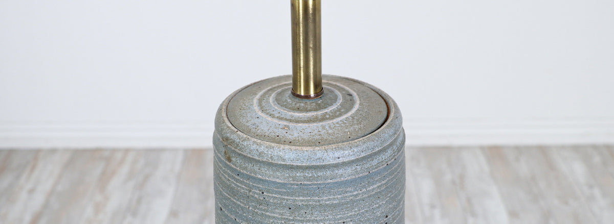 California Modern A-Series Blue Ceramic Table Lamp by Bob Kinzie